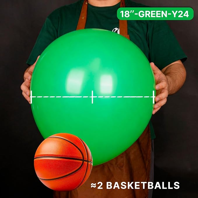 PartyWoo Green Balloons 20pcs Green Latex Helium Balloons 18 Inch | Birthday - Image 2