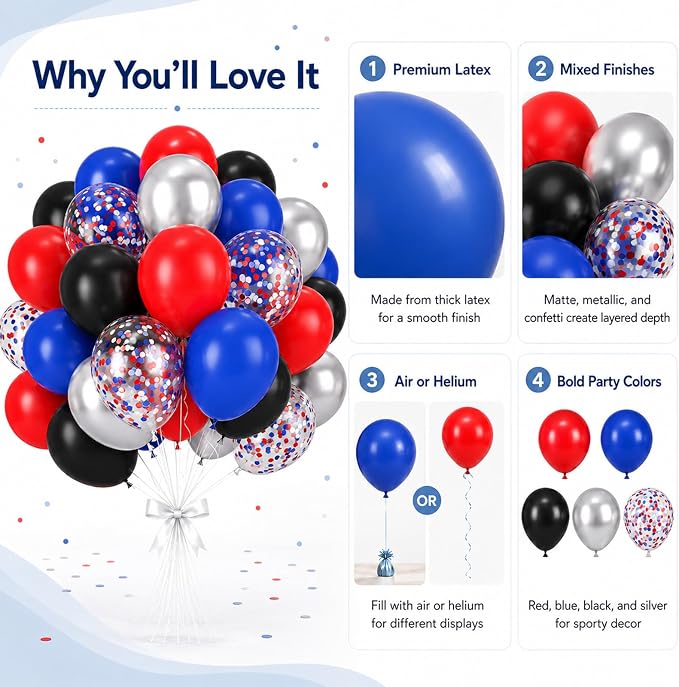 Red Blue Black Balloons - Image 4