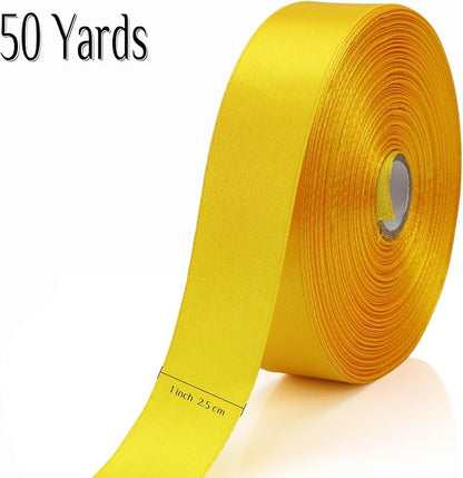 Nsilu 1 inch Yellow Ribbon for Gift Wrapping 50 Yards Perfect Wedding Party - Image 2