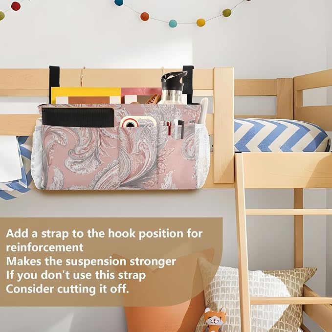 Bedside Caddy Metal Frame Hanging Organizer Bunk Bed Dorm Accessories Hook And - Image 6