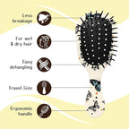 Mini Hair Brush,Cute Detangling Travel Hair Brush,Soft Bristles for Effortless Tangle Removal,Detangler Hairbrush for Women Men Boys Girls Kids Wet Dry All Hair Types (Black Butterfly, Mini)