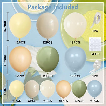 Blue and Green Balloon Arch Kit 115Pcs Dusty Blue Sage Green Balloons Garland - Image 2