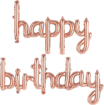 Happy Birthday Balloons Banner Foil Letters Balloons Connected, Personalized by TOTAFAM