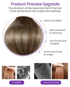 LaaVoo Tape in Hair Extensions Human Hair Ombre Medium Brown to Ash Brown Hair Extensions Tape in Human Hair Balayage Tape on Extension Real Hair 24inch 20pcs 50g