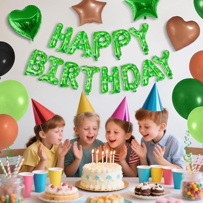 CANREVEL Happy Birthday Banner Decorations + Sign Balloons, - Image 6
