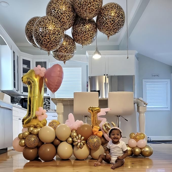 Gold Cheetah Print Balloons, 12 Inch Safari Animal Leopard Print Latex Helium - Image 6