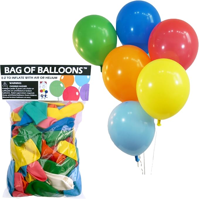 Creative Balloons™ Bag of Balloons – 72‑Count 9″ Helium‑Grade Assorted Latex by CreativeBalloonsManufacturing