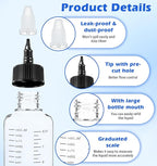2 Pack Hair Dye Applicator Bottle, Hair Dye Bottle Applicator 8.5oz with Graduated Scale & Twist-On Cap, Plastic Applicators for Root Touch-Up, Salon & Home Use, Clear