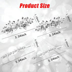 4 Pieces Rhinestone Bridal Hair Clip,Crystal Hair Clips, Rhinestone Jewelry Barrette Vintage Hair Accessories Pearl Hair Clips Hair Accessories for Women Wedding Golden Leaves Golden/Silver Pearls