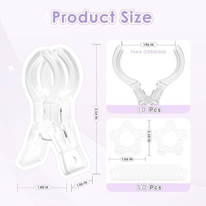 RELBRO Spring Clamps with Balloon Clips Set, 3.5 Inch, 50 Flower-shaped Balloon - Image 5