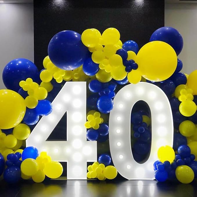 Yellow Blue Balloons, 12 Inches Blue Yellow White Balloons - Image 5