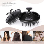 Segbeauty Shampoo Brush, 2 pcs Scalp Massage Floriated Shower Comb Long Short Teeth Set for Curly Hair, Scalp Massage Brush for Hair Growth Beard Brush Pet Grooming Wet Dry Hair Care Brushes Black