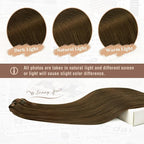 Ve Sunny 24 inch Human Hair Extensions Clip ins Cool Ash Brown Real Hair Extensions Clip in Human Hair Double Weft Remy Hair Extensions 7pcs 120g