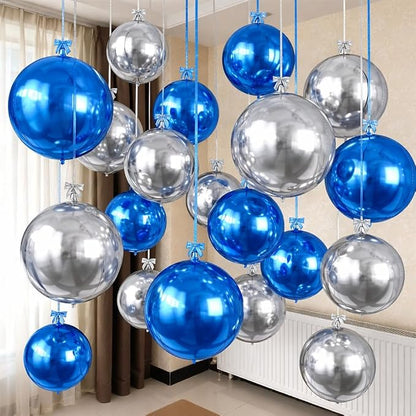 Blue Silver Round Foil Balloons by Togvu