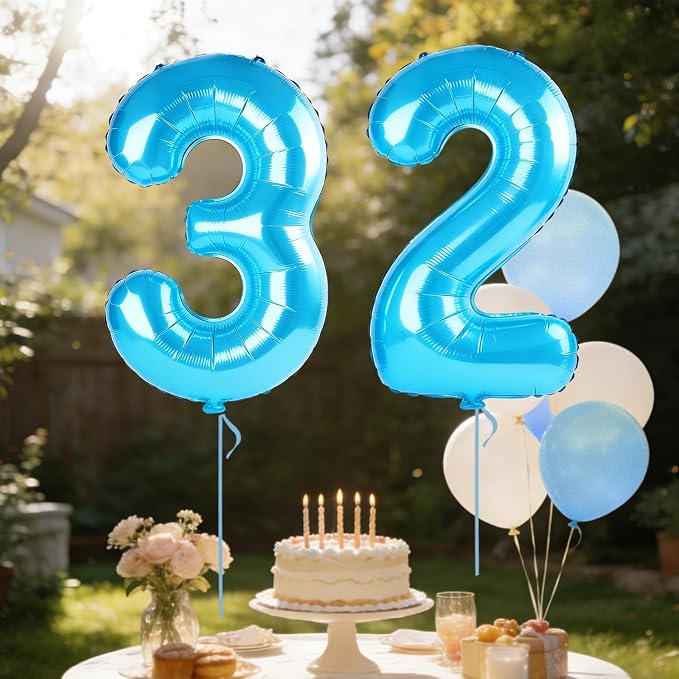 40 Inch Number 32 Balloons for 32nd Birthday Party Decorations, 0-100 Jewelry - Image 3