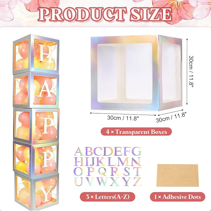 uxcell 6 Pcs Party Balloon Boxes, Transparent Balloon Boxes - Image 2