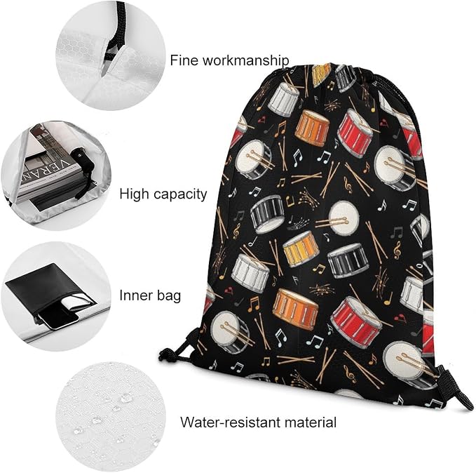 Water Resistant Drawstring Backpack Gym String Bag - Image 4