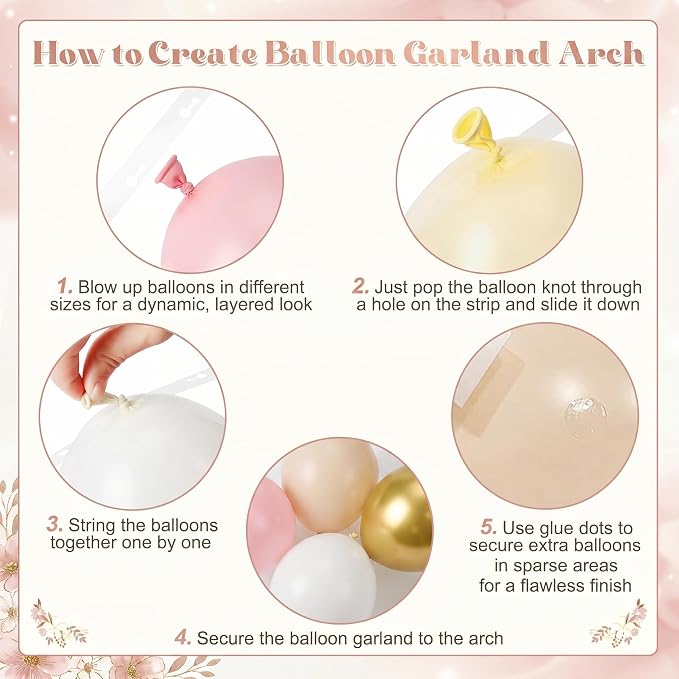 Pastel Pink and Yellow Balloon Arch Kit - Image 6