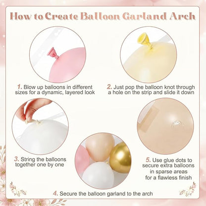 Pastel Pink and Yellow Balloon Arch Kit - Image 6