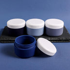 Travel Containers for Toiletries, Silicone Cream Jars BPA-Free, Leak-proof 2oz Travel Size Containers, Portable Size Silicone Jars with Lid for Cosmetic Face Hand Body Cream (4 Pack)