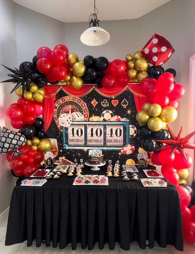 Red Black and Gold Balloons Arch Garland Kit – 131Pcs Latex Balloons - Image 2
