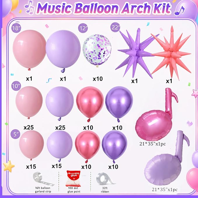 K POP Music Birthday Decorations, Disco Ball, Checkered Heart, Lightning and - Image 3
