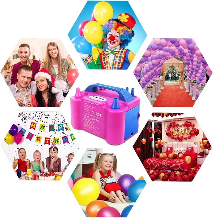 Balloon Pump, Electric Balloon Pump, Portable Dual Nozzles Electric Balloon Air - Image 5