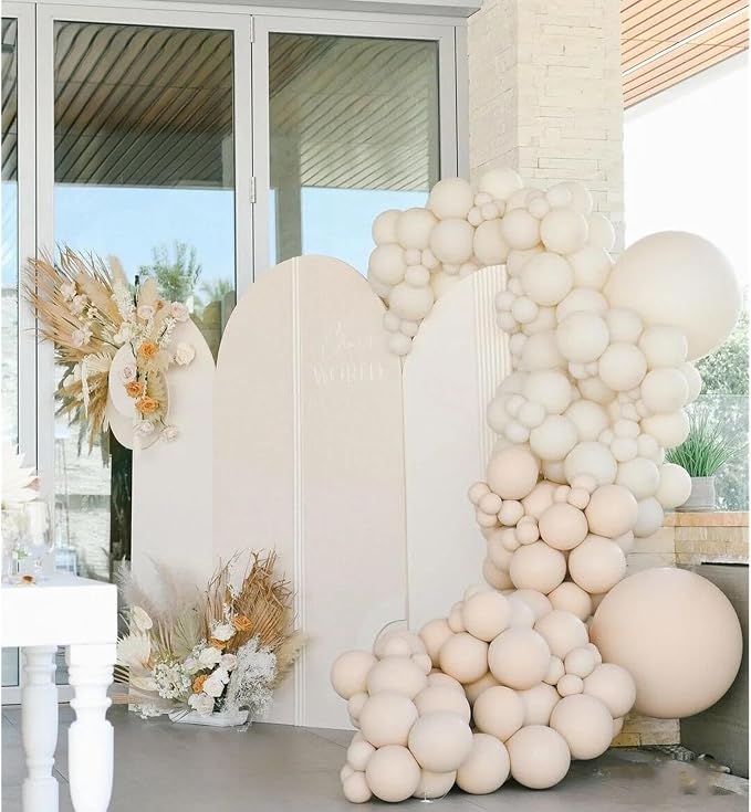 412pcs Sand White Balloon Garland Arch Kit 18 12 10 5 Inch Different Sizes - Image 5