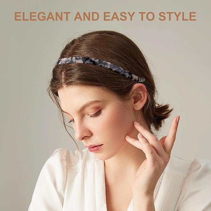 2 Pack Eyewear Headbands No Pressure,No Headache,Comfortable Headbands Hairbands for Womens Sisters Girls Gifts-Black,Amber