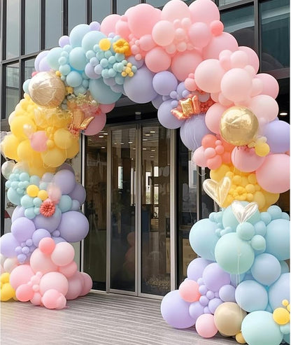 160 Pack Pastel Balloons 12 Inch Pastel Rainbow Multicolor Macaron Balloons - Image 6