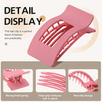 8 Pack French Flat Hair Clips for Women – Large Matte No-Slip Claw Barrettes for Thick & Thin Hair, Strong Hold Styling Accessories (Red and Pink)
