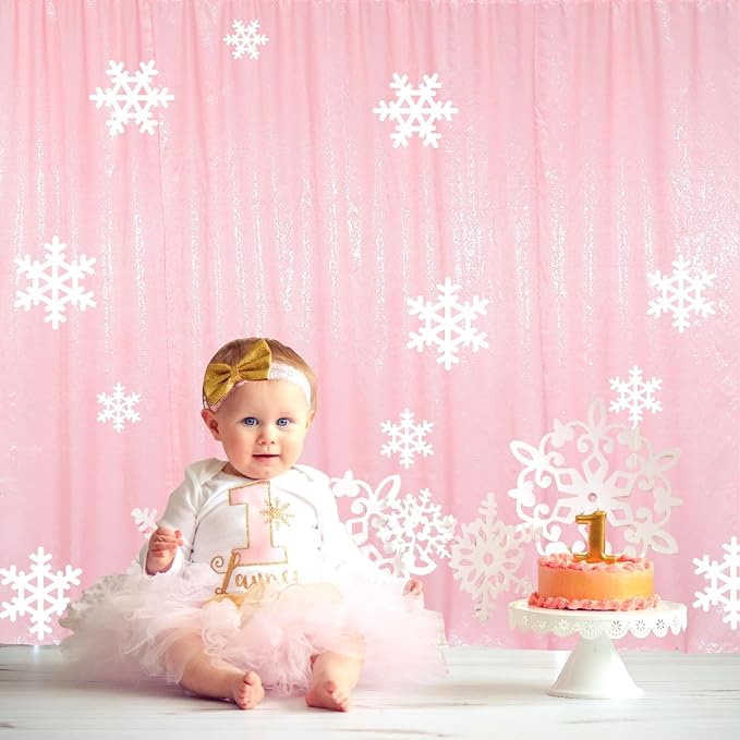 ShinyBeauty Pink Sequin Backdrop 7x7FT - Image 5