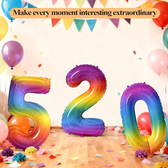 Number 53 Balloons for 53rd Birthday Party Decorations, 0-100 Large No.53 - Image 6