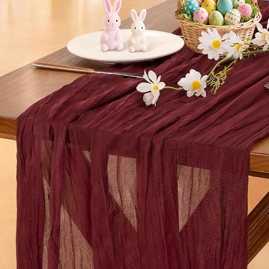 Cheesecloth Table Runner Summer Boho Wedding Birthday Party Home Decor | by Socomi