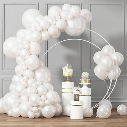 RUBFAC Pearl White Balloons Different Sizes 105pcs 5/10/12/18 Inches by RUBFAC