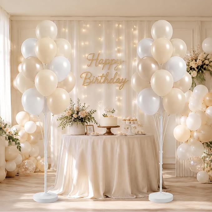 2 Sets 10" White Balloon Column Stand Kit - Image 5