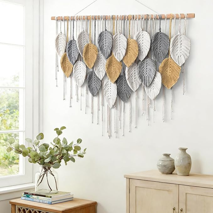 Large Macrame Wall Hanging Boho Woven Tapestry Chic Modern Home Decorations | - Image 4