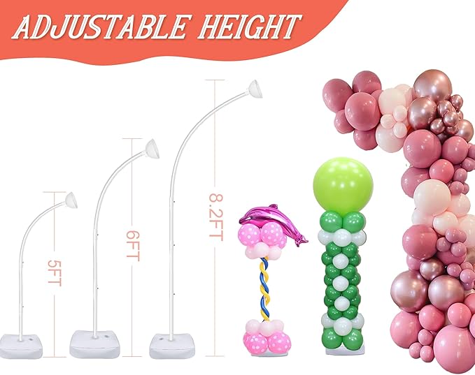 AerWo Balloon Arch Kit 8.2FT & 6FT, Free Bending Top Half Balloon Arch Stand - Image 5