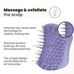 Tangle Teezer Scalp & Shampoo Hairbrush, to Exfoliate, Massage, and Cleanse, for All Hair Types, Lavender Lite Purple