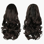Ponytail Extension, Clip on Ponytails for Women, 12" Claw Clip in Short Curly Wavy Pony Hair Extension for Women - Darkest Brown