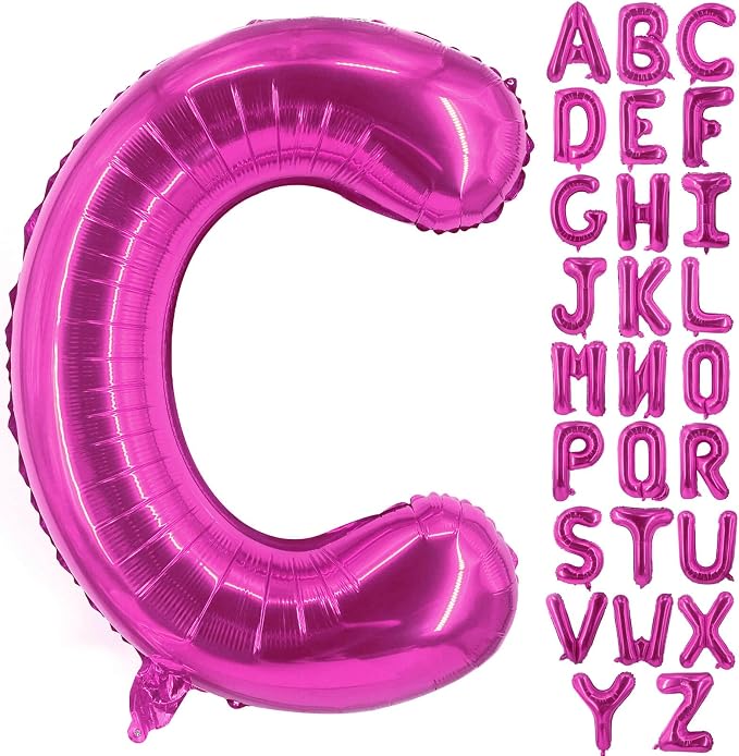 Lovoir 40 Inch Large Hot Pink Letter C Balloons Big Size Jumbo Mylar Foil by Lovoir