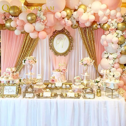 Gold Sequin Backdrop Curtains 2 Panels 2FTx8FT Glitter Gold Photo Backdrop | - Image 2