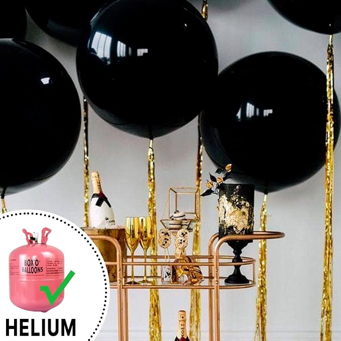PartyWoo Black Balloons 20pcs Matte Latex Helium Balloons 18 Inch | Baby Shower - Image 4