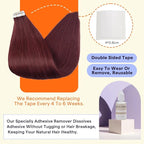 Full Shine Tape in Hair Extensions Human Hair 20PCS Seamless Remy Tape in Extensions Color 99J Red Wine Double Sided Natural Human Hair Burgundy Hair Extensions Tape Ins 12 Inch 30g