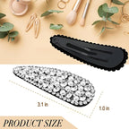 2PCS Rhinestone Hair Clips,Snap Hair Accessories,Decorative Hair Clips,Rhinestone Barrettes For Women Girls(SET12)