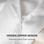 Mulberry Silk Pillowcase for Hair and Skin,Standard Size Cooling Silk Pillow Case with Hidden Zipper,Allergen Proof Dual Sides Soft Breathable Smooth Silk Pillow Cover for Women(Standard,White)