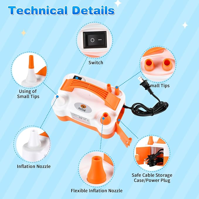 Balloon Pump Electric Portable Dual Nozzle | Air Pump - Image 2
