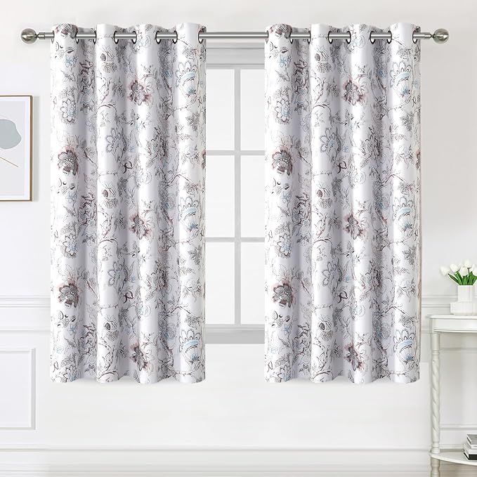 H.VERSAILTEX Blackout Curtains 63 Inch Length 2 Panels Set Floral Print Curtain - Image 2
