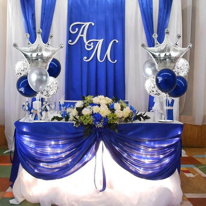 TONIFUL Table Centerpiece Balloons Stand Kit Include Blue Silver Latex Confetti - Image 4