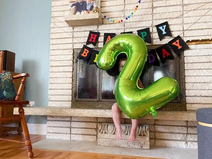 6 Balloon Numbers, 40In Green Balloons - Image 2